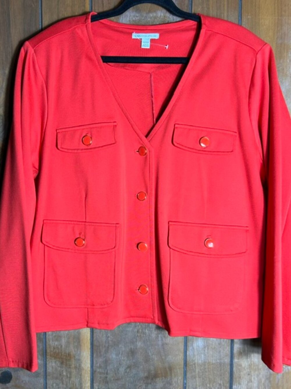 Cato Cardigan/Jacket Womens Sz 18/20 Red Button Front and Pockets V-Neck NWOT - Picture 2 of 11